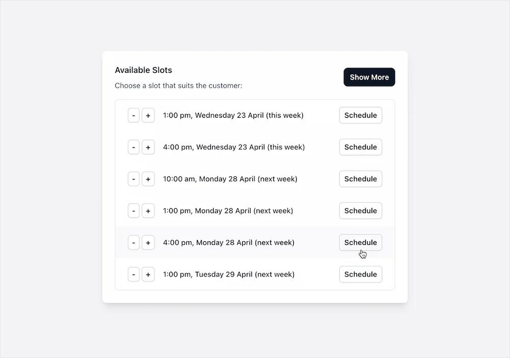 Smart Scheduling Interface